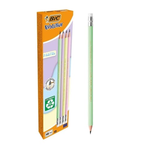 ⁨Ołówek Evolution z gumką pastel (12szt) BIC⁩ w sklepie Wasserman.eu
