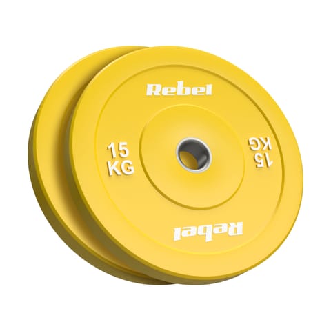 ⁨Obciążenie olimpijskie gumowane BUMPER, seria BEAST, zestaw 2x15kg, otwór 51 mm, REBEL ACTIVE⁩ w sklepie Wasserman.eu