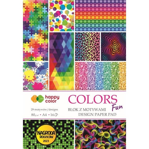 ⁨Blok z motywami COLORS FUN 80g/m2 A4 16ark. HA 3808 2030-CF HAPPY COLOR⁩ w sklepie Wasserman.eu