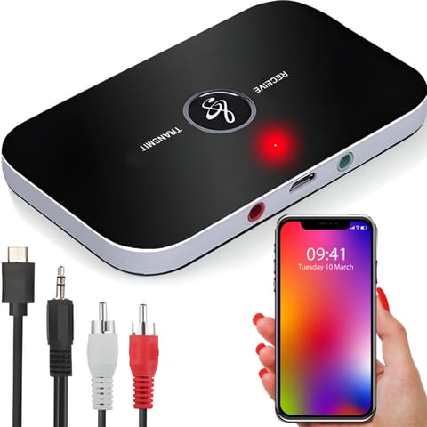 ⁨Transmiter bluetooth adapter odbiornik + nadajnik prostokątny z nutką e062⁩ w sklepie Wasserman.eu