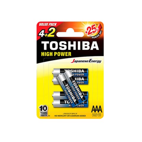 ⁨Alkaline battery LR03 / AAA 1,5V HIGH POWER LR03GCNP BP6 2F /blister 4+2pcs/⁩ at Wasserman.eu
