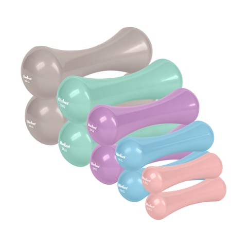 ⁨Hantelki żeliwne winylowe zestaw 21kg (2x0.5kg+2x1kg+2x2kg+2x3kg+2x4kg), REBEL ACTIVE⁩ w sklepie Wasserman.eu