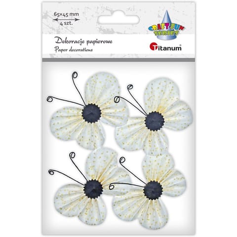 ⁨Motyle papierowe 3D (4szt.) 6,5x4,5cm 491121 TITANUM⁩ w sklepie Wasserman.eu