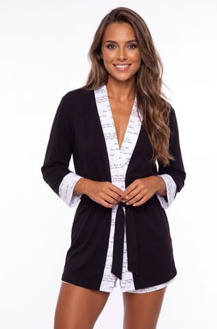 ⁨Bathrobe Antonella black (Size L/XL)⁩ at Wasserman.eu