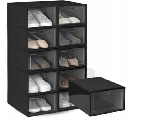 ⁨DA603B Pudełko organizer na obuwie 10 szt czarny⁩ w sklepie Wasserman.eu
