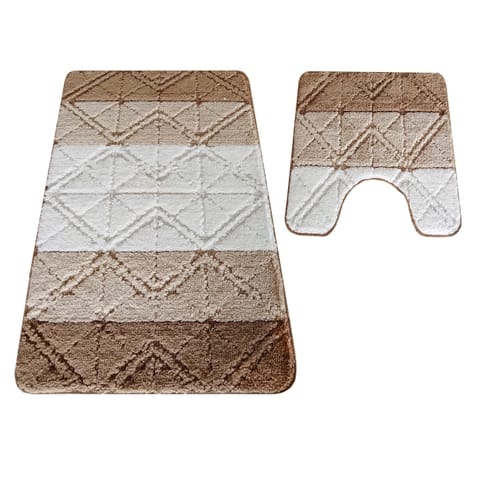 ⁨Komplet łazienkowy Montana z wycięciem GLD-004 Cream kremowy Komplet (50 cm x 80 cm i 40 cm x 50 cm)⁩ w sklepie Wasserman.eu