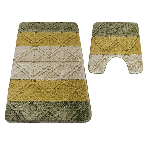 ⁨Komplet łazienkowy Montana z wycięciem GLD-004 Green zielony Komplet (50 cm x 80 cm i 40 cm x 50 cm)⁩ w sklepie Wasserman.eu