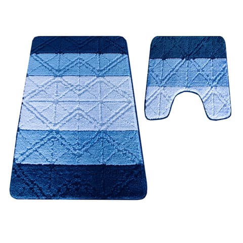 ⁨Komplet łazienkowy Montana z wycięciem GLD-004 Navy granatowy Komplet (50 cm x 80 cm i 40 cm x 50 cm)⁩ w sklepie Wasserman.eu
