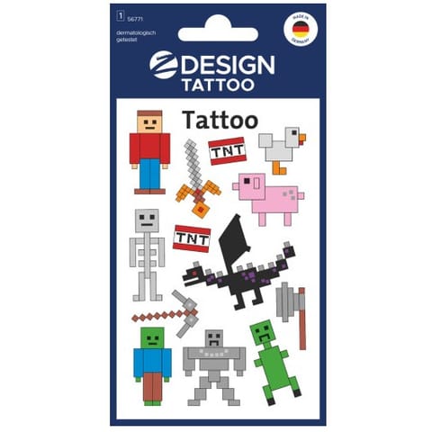 ⁨Naklejki tatuaże dla dzieci PIKSELE MINECRAFT 56771 Z-DESIGN KIDS TATTOO AVERY ZWECKFORM⁩ w sklepie Wasserman.eu