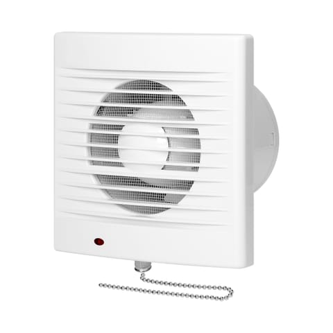 ⁨Wentylator łazienkowy GRILLE, wyłącznik pociągany, 100 mm, biały⁩ w sklepie Wasserman.eu