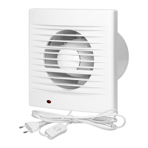 ⁨Wentylator łazienkowy GRILLE, przewód z wyłącznikiem, 100 mm, biały⁩ w sklepie Wasserman.eu