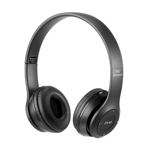 ⁨Słuchawki bezprzewodowe p47 bluetooth mikrofon mp3- e142 czarny⁩ w sklepie Wasserman.eu
