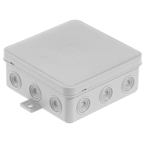 ⁨Puszka n/t hermetyczna v7 ip-54 100x100x41 12-wl klik z osłabieniami szara⁩ w sklepie Wasserman.eu
