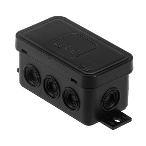⁨Puszka n/t hermetyczna v8 ip-54 80x45x41 8-wl klik z osłabieniami czarna⁩ w sklepie Wasserman.eu