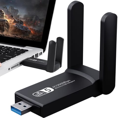 ⁨Adapter karta sieciowa wifi wi-fi usb 3.0 anteny zewnętrzna 1300mbps 5ghz -e628⁩ w sklepie Wasserman.eu