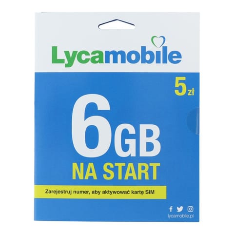 ⁨Lycamobile - SIM card 5 zł on the account to use⁩ at Wasserman.eu