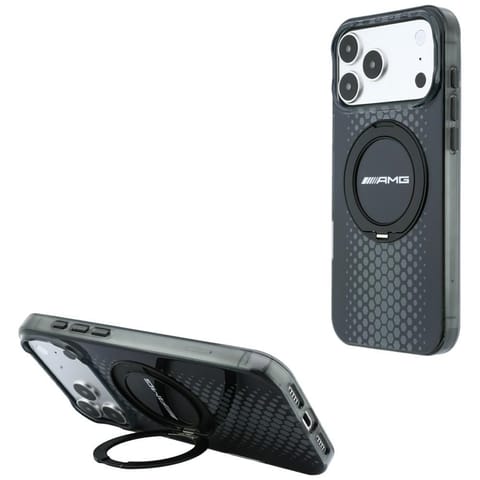 ⁨AMG IML Double Layer Urban Line with Ring Stand MagSafe - Etui iPhone 18 Pro Max / 17 Pro Max (czarny)⁩ w sklepie Wasserman.eu