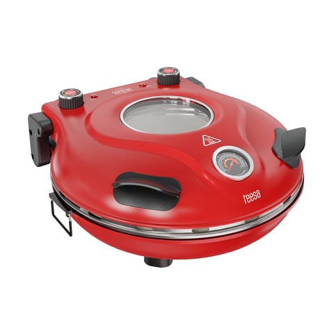 ⁨Piec do pizzy TEESA SUPREME MAX 1800 W, 400 stopni, dwie grzałki, okno, czerwony, 35cm⁩ w sklepie Wasserman.eu