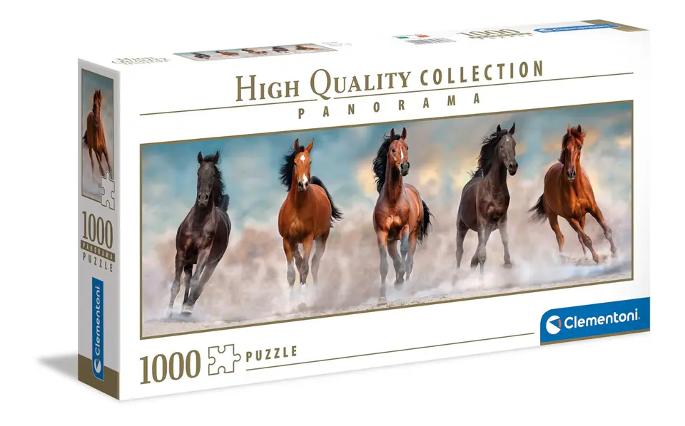⁨Puzzle 1000 elementów Panorama Horses⁩ w sklepie Wasserman.eu