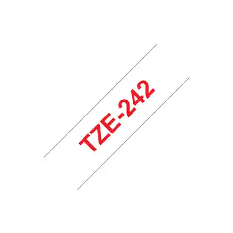 ⁨Brother TZe-242 Laminated Tape Red on White, TZ, 8 m, 1.8 cm⁩ at Wasserman.eu