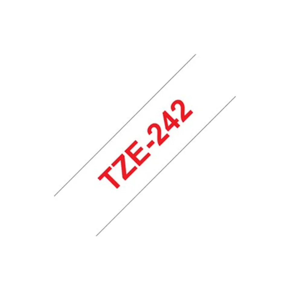 ⁨Brother TZe-242 Laminated Tape Red on White, TZ, 8 m, 1.8 cm⁩ at Wasserman.eu