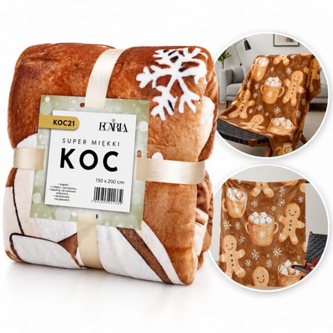 ⁨Mięciutki koc XL Flannel 150x200cm GRUBY MIĘKKI NARZUTA KOC21⁩ w sklepie Wasserman.eu