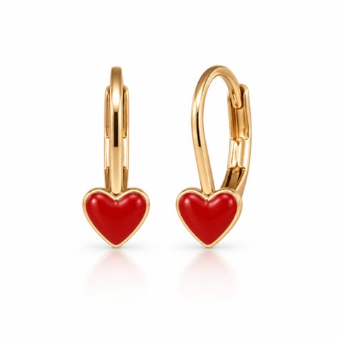 ⁨Red heart earrings (P14769AU-E227)⁩ at Wasserman.eu