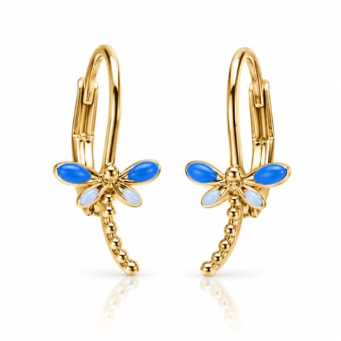 ⁨Blue dragonfly earrings (P13274AU-E206)⁩ at Wasserman.eu