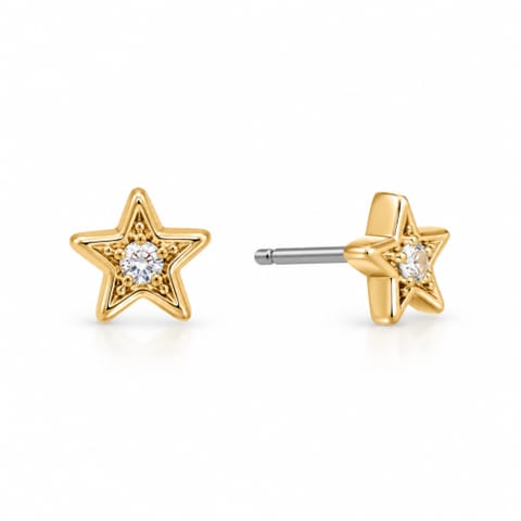 ⁨Earrings stick star with zirconia (P14780AU)⁩ at Wasserman.eu