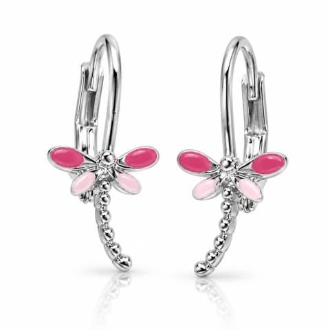 ⁨Earrings dragonflies pink (P13274AG-E209)⁩ at Wasserman.eu