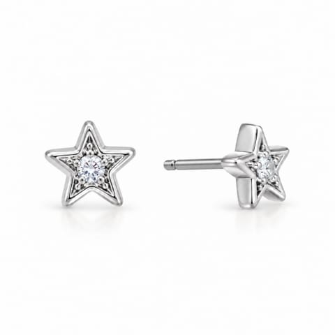 ⁨Star stud earrings with zirconia (P14780AG)⁩ at Wasserman.eu