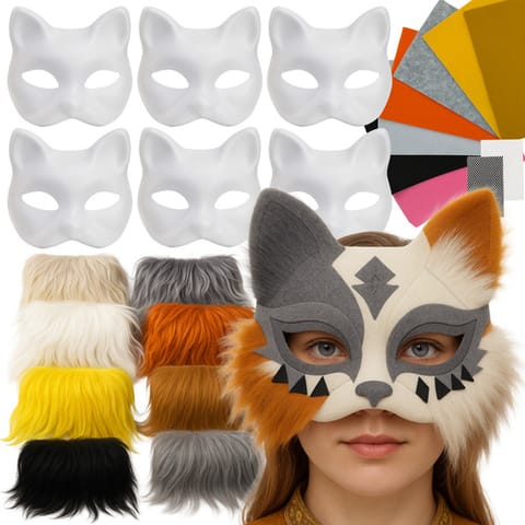 ⁨Maska kota DIY 6szt. + akcesoria Maaleo 26570⁩ w sklepie Wasserman.eu