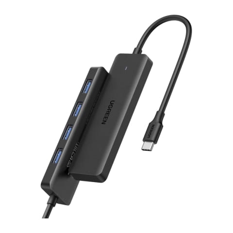 ⁨Hub UGREEN CM219 4-portowy USB-C USB-A USB 3.2 Gen1 (czarny)⁩ w sklepie Wasserman.eu