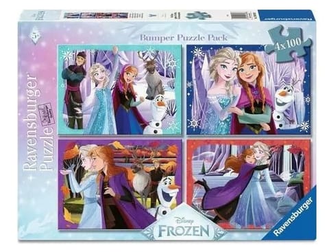 ⁨Puzzle 2D 4x100 Kraina Lodu⁩ w sklepie Wasserman.eu