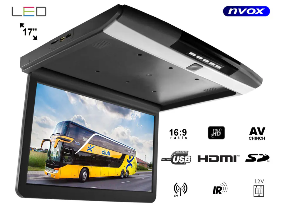 ⁨Suspended led ceiling monitor 17inch hdmi usb sd ir fm full hd⁩ at Wasserman.eu