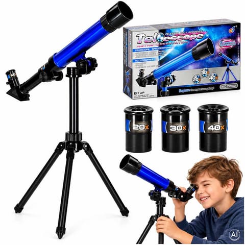 ⁨Teleskop astronomiczny luneta obserwacyjna dla dzieci ze statywem 20x 30x 40x⁩ w sklepie Wasserman.eu
