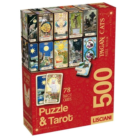 ⁨Puzzle 500 Koty + karty Tarota⁩ w sklepie Wasserman.eu