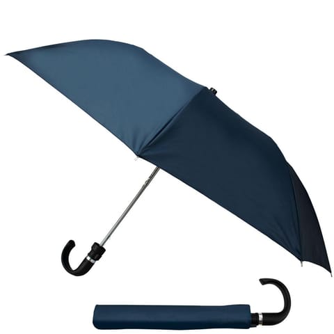 ⁨PARASOL KRÓTKI PÓŁAUTOMATYCZNY Z ZAWIJANĄ RĄCZKĄ GRANATOWY SEMI LINE⁩ w sklepie Wasserman.eu