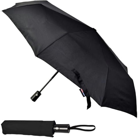 ⁨PARASOL KRÓTKI AUTOMATYCZNY CZARNY SEMI LINE⁩ w sklepie Wasserman.eu