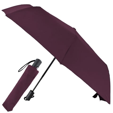 ⁨PARASOL KRÓTKI AUTOMATYCZNY BURGUNDOWY SEMI LINE⁩ w sklepie Wasserman.eu