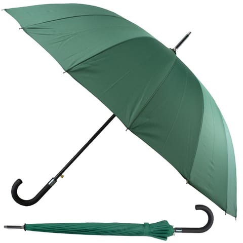 ⁨PARASOL DŁUGI PÓŁAUTOMATYCZNY 16 ŻEBER ZIELONY SEMI LINE⁩ w sklepie Wasserman.eu