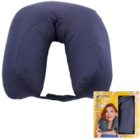 ⁨TRAVEL BLUE PODUSZKA TYPU ROGAL Z NATURALNEGO GĘSIEGO PIERZA⁩ w sklepie Wasserman.eu