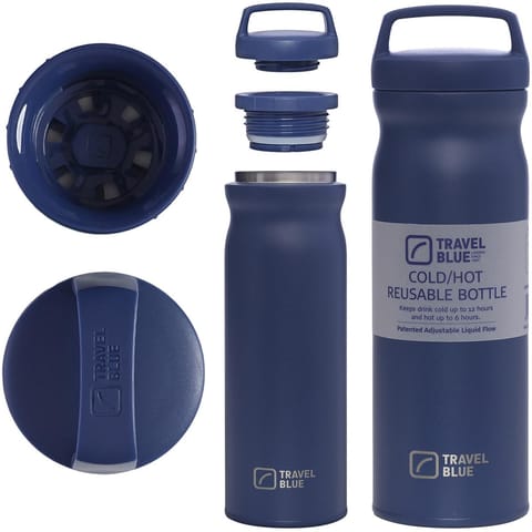 ⁨TRAVEL BLUE BUTELKA TERMICZNA NAVY⁩ w sklepie Wasserman.eu