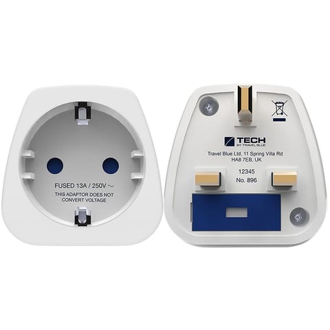 ⁨TRAVEL BLUE PRZEJŚCIÓWKA ADAPTER SHUCKO -> UK⁩ w sklepie Wasserman.eu