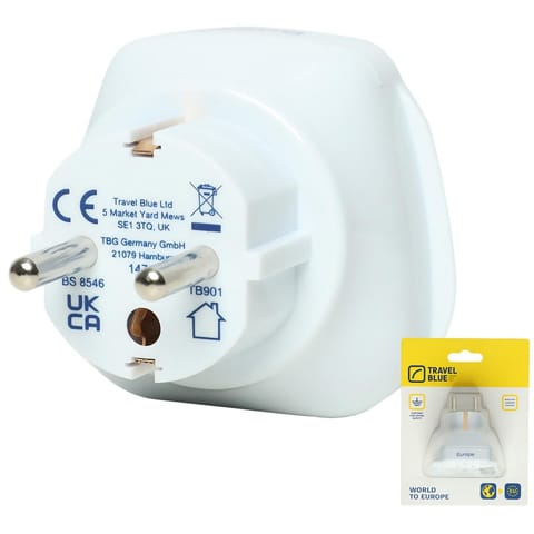 ⁨TRAVEL BLUE PRZEJŚCIÓWKA ADAPTER UNIWERSALNA ŚWIAT -> SHUCKO⁩ w sklepie Wasserman.eu