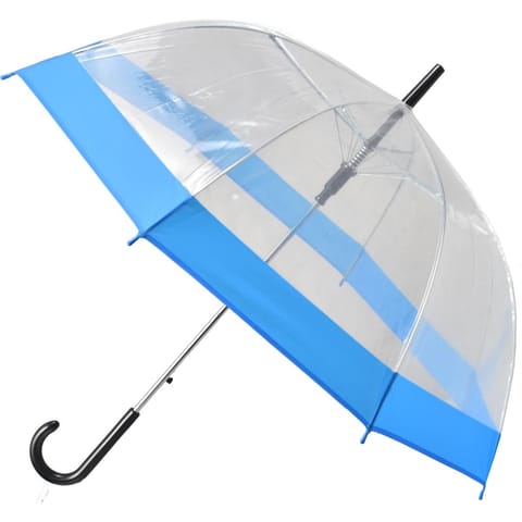 ⁨PARASOL DŁUGI TRANSPARENTNY NIEBIESKI SEMI LINE⁩ w sklepie Wasserman.eu
