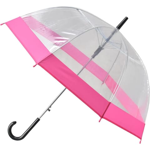 ⁨PARASOL DŁUGI TRANSPARENTNY RÓŻOWY SEMI LINE⁩ w sklepie Wasserman.eu