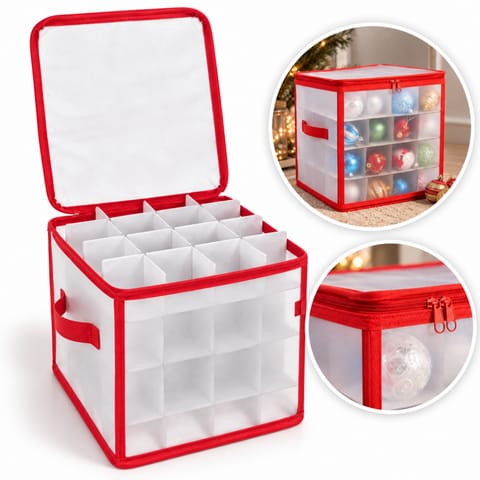 ⁨ORGANIZER, pudełko na BOMBKI 64szt, ozdoby świąteczne, przechowywanie 30x30cm POJ14⁩ w sklepie Wasserman.eu