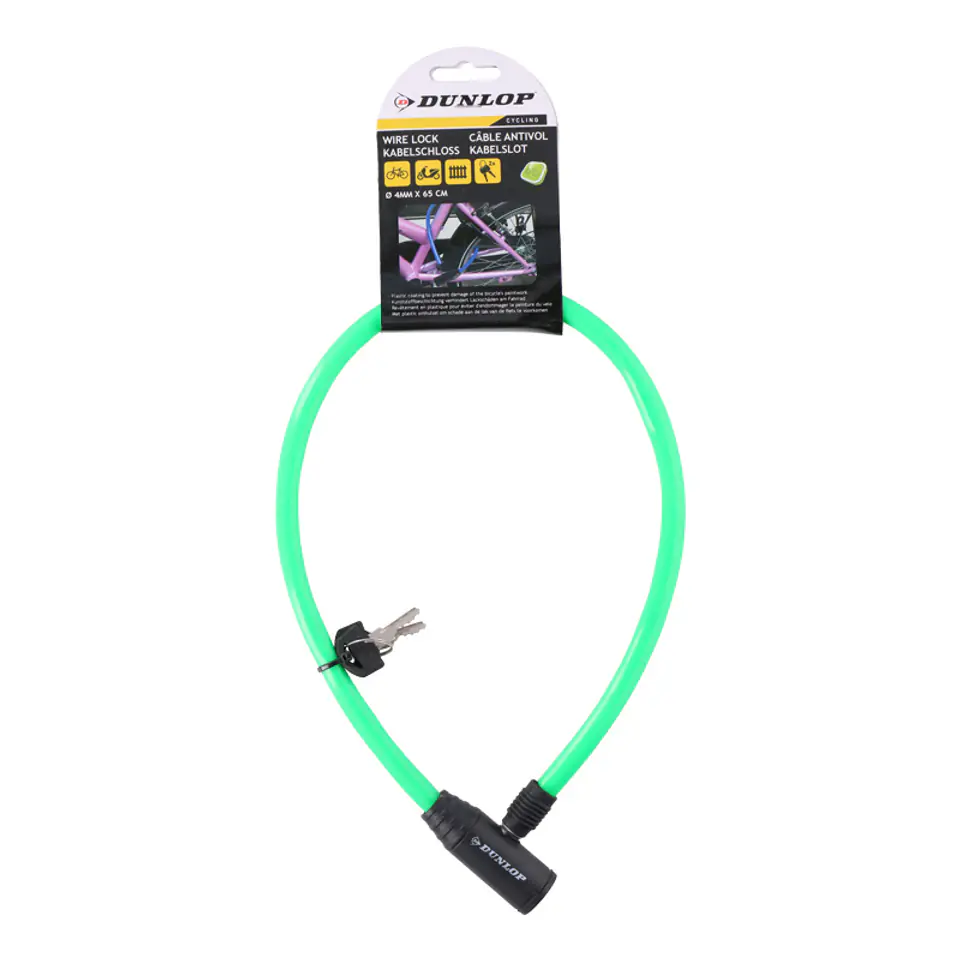⁨Dunlop - Cord, anti-theft clasp for bicycle (green)⁩ at Wasserman.eu
