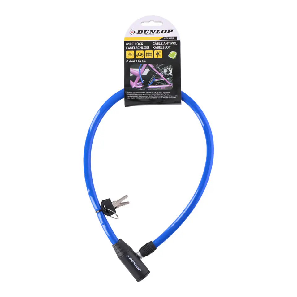 ⁨Dunlop - Cord, anti-theft clasp for bicycle (blue)⁩ at Wasserman.eu